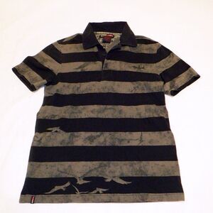 Tony Hawk gray black stripes seagull polo